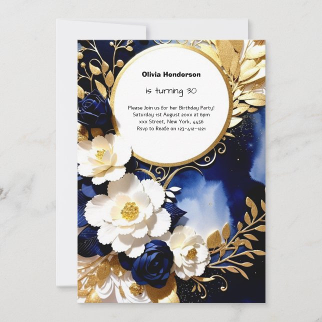 Custom 30th Birthday Invitation (Front)