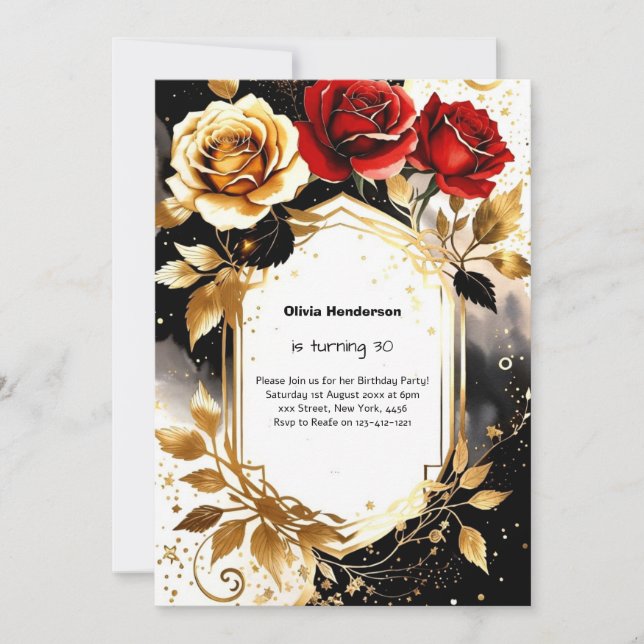 Custom 30th Birthday Invitation (Front)