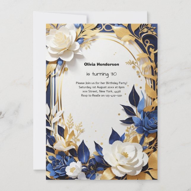 Custom 30th Birthday Invitation (Front)