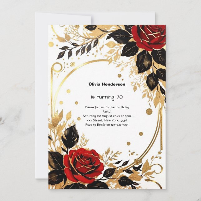 Custom 30th Birthday Invitation (Front)