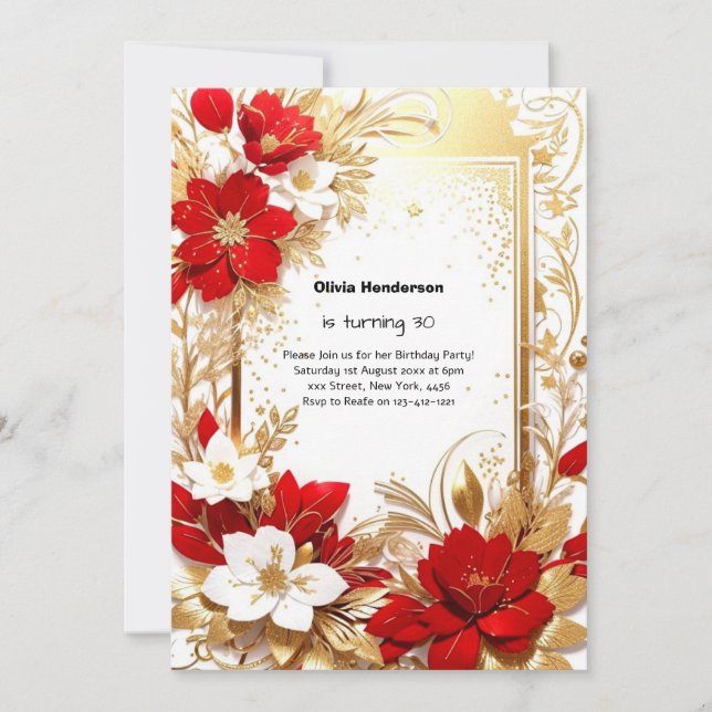 Custom 30th Birthday Invitation (Front)