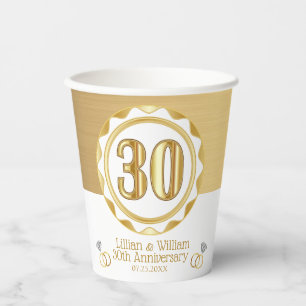 Custom 30th Golden Anniversary or Birthday, etc... Paper Cups