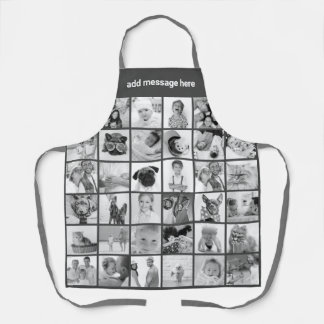 Custom 34 Photos Modern Family & Pet Photo Collage Apron