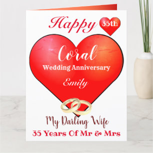 Custom 35th Wedding Anniversary Card For Wife