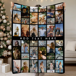 Custom 36 x photo collage Personalised  Fleece Blanket