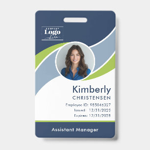 Custom 3 Colour Modern Corporate Employee ID Badge