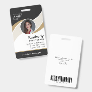Custom 3 Colour Modern Corporate Employee ID Badge
