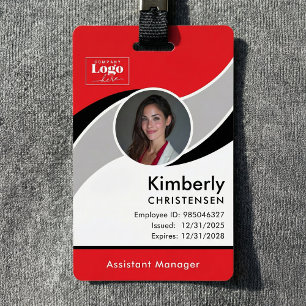 Custom 3 Colour Modern Corporate Employee ID Badge