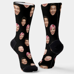 Custom 3 Face Photo – Funny Personalised Gift Socks