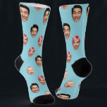 Custom 3 Face Photo – Funny Personalised Gift Socks<br><div class="desc">Turn your favourite memories into a hilarious and heartfelt keepsake with this custom 3-face design. Add up to three photos—perfect for couples, families, or friends—and create a funny personalised gift they’ll never forget, whether it’s for a birthday, anniversary, holiday, or just because. These custom face socks are a playful way...</div>