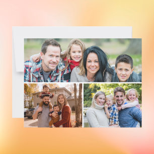 Custom 3 Family Photos Collage Postcard
