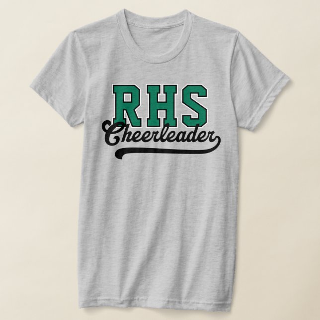 Custom 3 Letter High School Initials Cheerleader T-Shirt (Laydown)