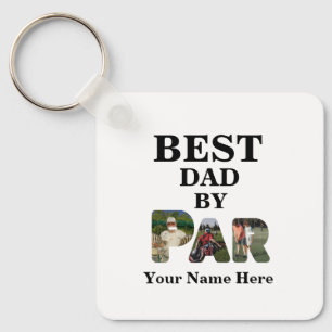 Custom 3 letter shape photo Best dad by par Key Ring