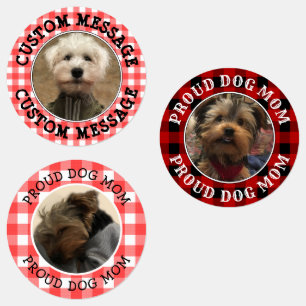 Custom 3 Pet Photo Country Red Buffalo Check Plaid