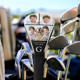 Custom 3 Photo Collage Monogrammed Golf Head Cover
