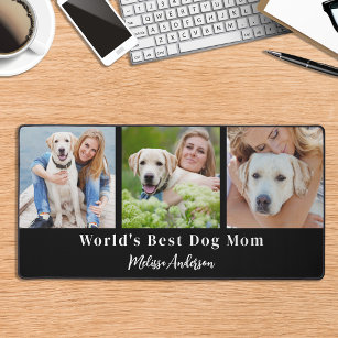 Custom 3 Photo Dog Mum Personalised Pet Lover  Desk Mat