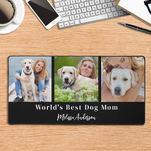 Custom 3 Photo Dog Mum Personalised Pet Lover  Desk Mat