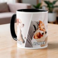 Custom 3 Photo Dog Names Collage Modern