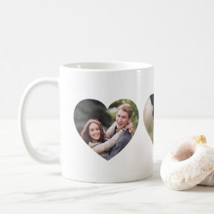 Custom 3 Photo Hearts Coffee Mug