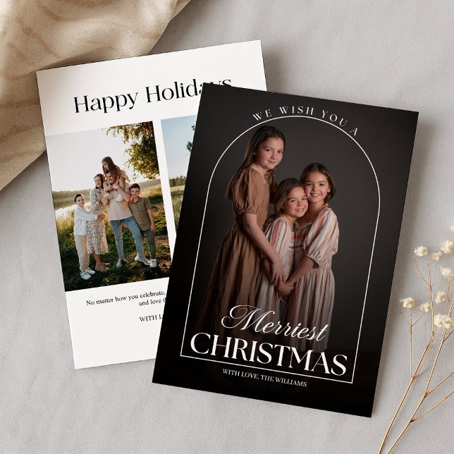 Custom 3 Photo Holiday Card | Modern Christmas (Creator Uploaded)
