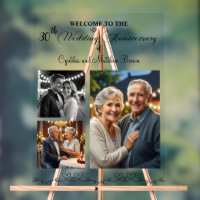 Custom 3 Photos 30th Wedding Anniversary Welcome