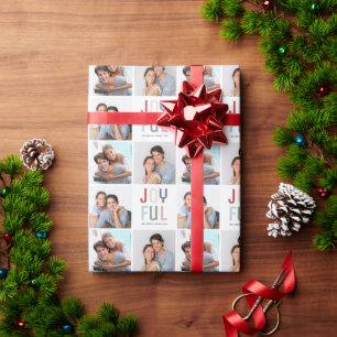 Custom 3 Photos Collage Christmas  Wrapping Paper