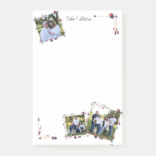 Custom 3 Photos Tribal Arrows Feathers Trendy Post-it Notes