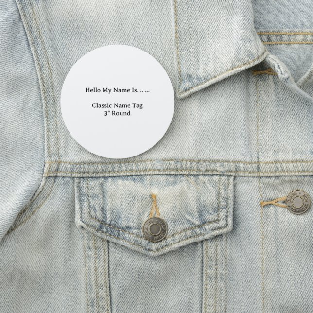 Custom 3" Round Name Tag Clean Modern Style (In Situ)