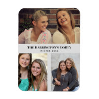 Custom 3 Sections Family Photos Collage Grey Frame