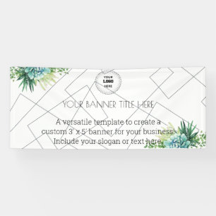 Custom 3' x 5' Succulent Floral Business Banner