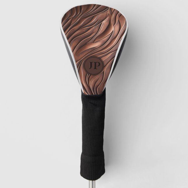 Custom 3D Copper Metalic Molten Wave Golf Head Cover (Front)