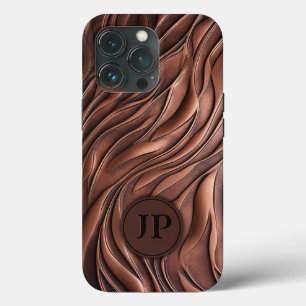 Custom 3D Copper Metalic Molten Wave Men's  iPhone 13 Pro Case