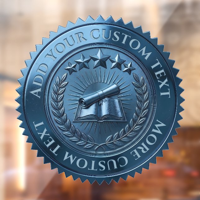 Custom 3D editable Blue foil certificate seal (Sheet 2)