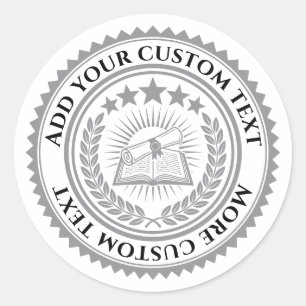 Custom 3D editable colour & text certificate seal