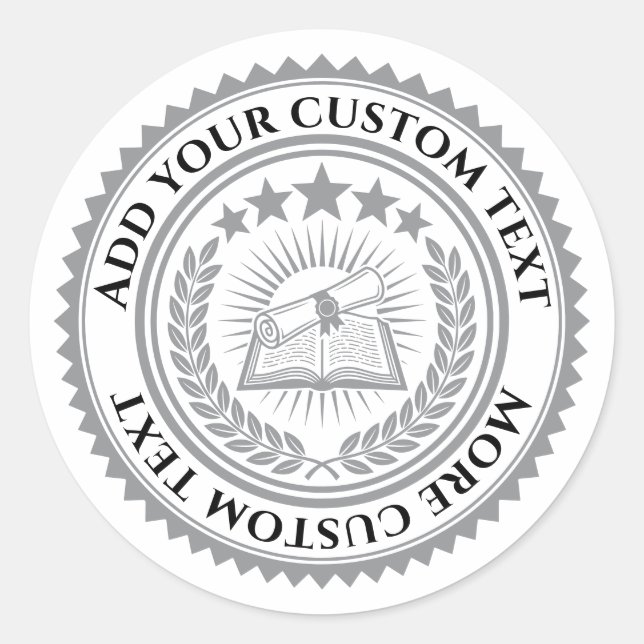 Custom 3D editable colour & text certificate seal (Front)