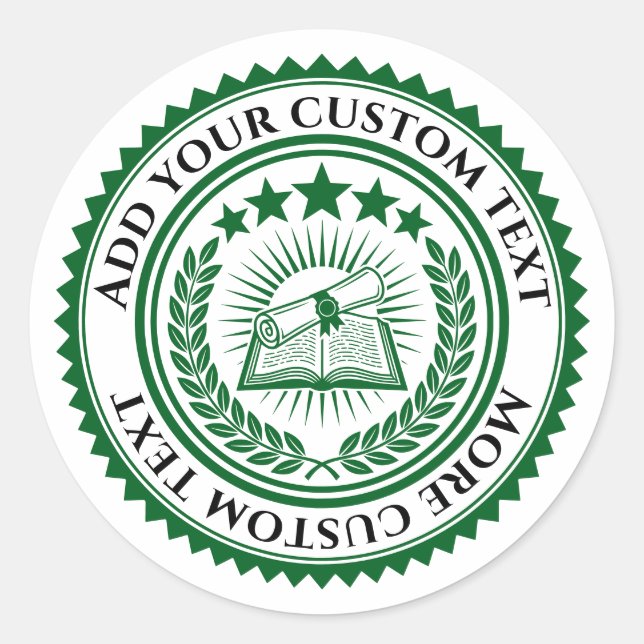 Custom 3D editable colour & text certificate seal (Front)