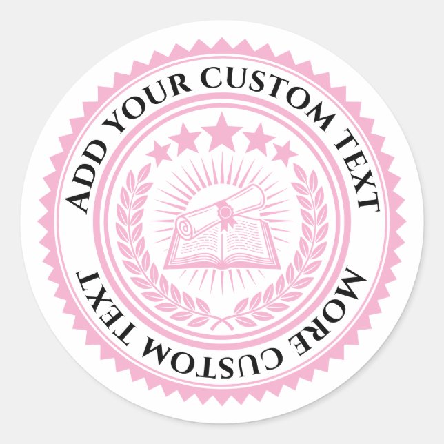 Custom 3D editable colour & text certificate seal (Front)