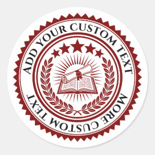 Custom 3D editable colour & text certificate seal