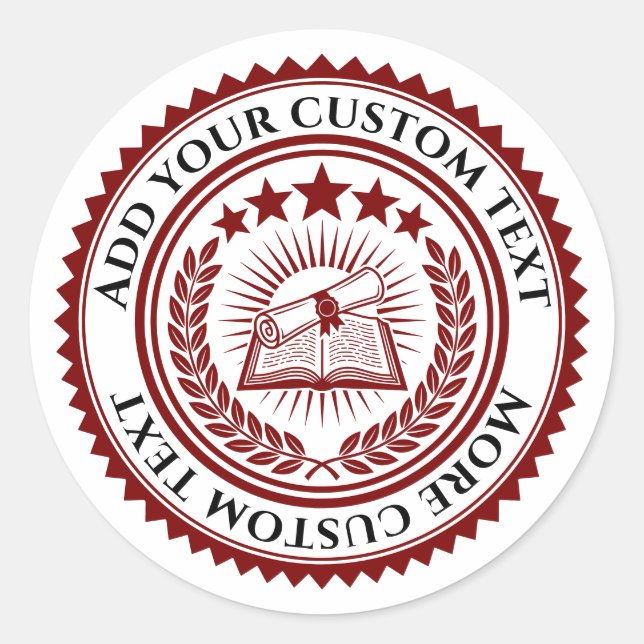 Custom 3D editable colour & text certificate seal (Front)