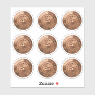 Custom 3D editable Copper foil certificate seal
