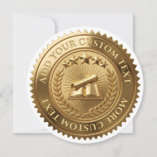 Custom 3D editable Gold foil certificate seal Invitation