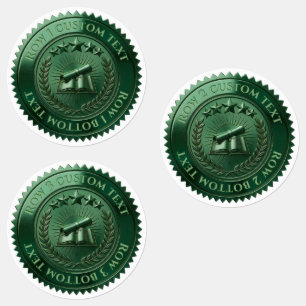 Custom 3D editable Green foil certificate seal