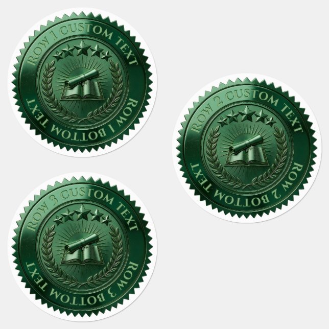 Custom 3D editable Green foil certificate seal (Group)