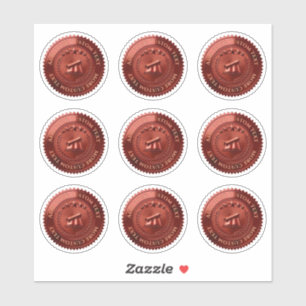 Custom 3D editable Red foil certificate seal