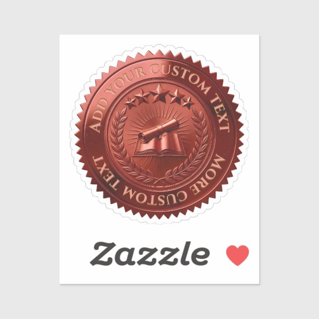 Custom 3D editable Red foil certificate seal (Sheet)