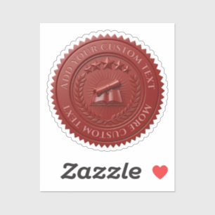 Custom 3D editable Red wax certificate seal