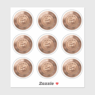 Custom 3D editable Rose Gold foil certificate seal