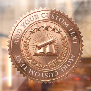 Custom 3D editable Rose Gold foil certificate seal