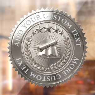 Custom 3D editable Silver foil certificate seal