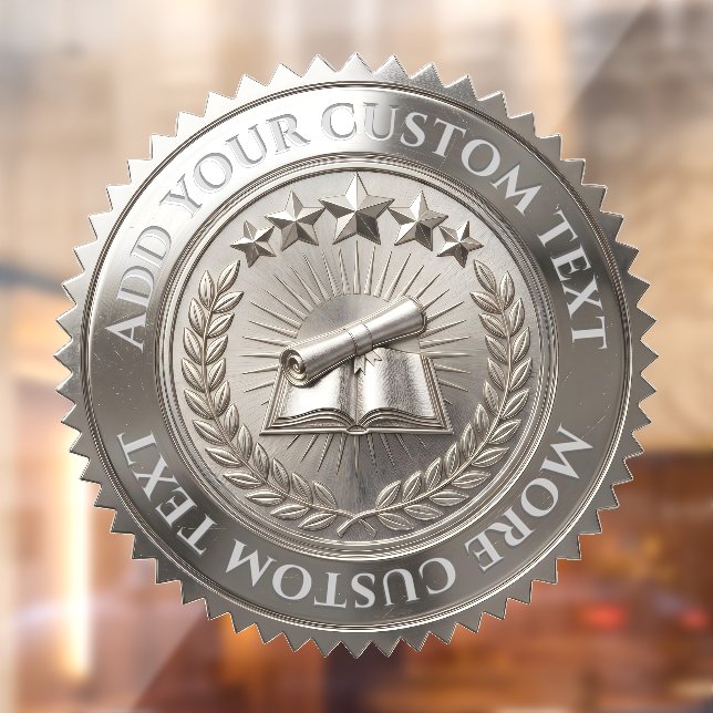 Custom 3D editable Silver foil certificate seal (Sheet 2)